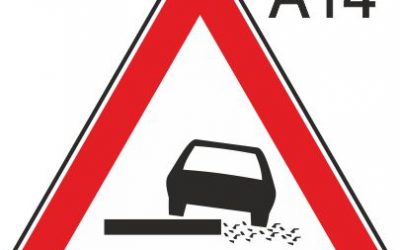 Пътен знак А14 – Опасен пътен банкет
