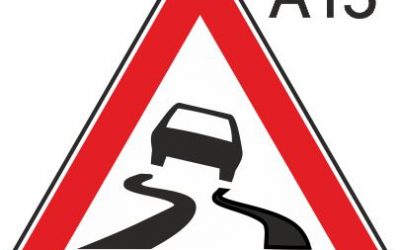 Пътен знак А15 – Опасност от хлъзгане