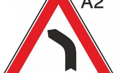 Пътен знак А2 – Опасен завой наляво