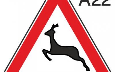 Пътен знак А22 – Възможна е поява на диви животни