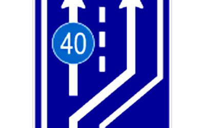 Пътен знак Д2 – Допълнителна пътна лента за бавнодвижещи се пътни превозни средства
