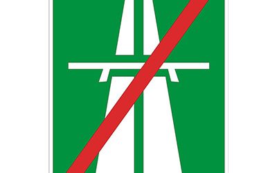 Пътен знак Д6 – Край на автомагистрала