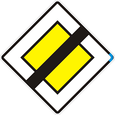 Пътен знак Б4 – Край на пътя с предимство