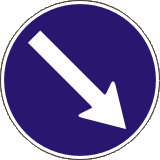 Пътен знак Г9 – Преминаване отдясно на знака