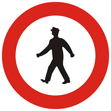 Пътен знак В12 – Забранено е влизането на пешеходци