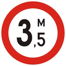 Пътен знак В16 – Забранено е влизането на пътни превозни средства с височина, включително и товара, по-голяма от означената
