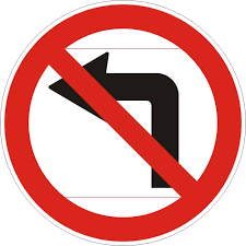 Пътен знак В22 – Забранено е завиването наляво