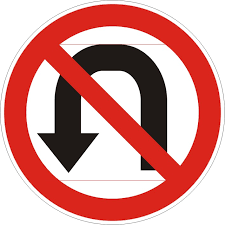 Пътен знак В23 – Забранено е завиването в обратна посока.