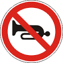 Пътен знак В30 – Забранена е употребата на звуков сигнал