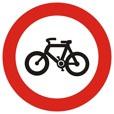 Пътен знак В9 – Забранено е влизането на велосипеди