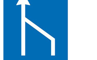 Пътен знак Ж15 – Край на пътна лента